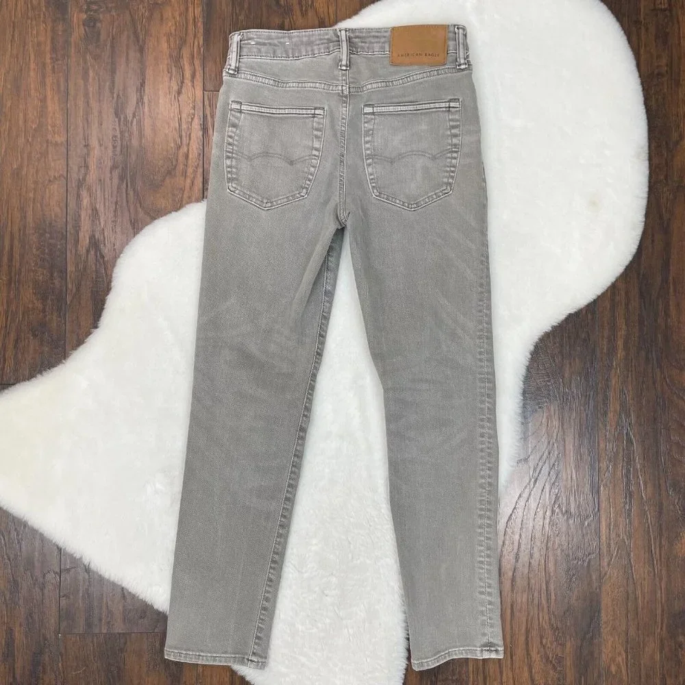 American Eagle Jeans 26x28‎ Slim Leg Gray Stretch Men's
